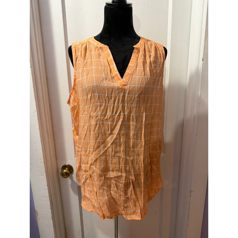 Fred David Orange Checkered‎ Tank Top in XL